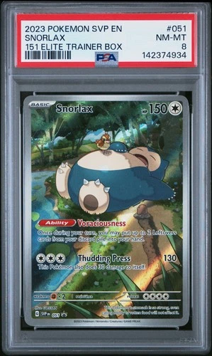 2023 POKEMON SVP EN-SV BLACK STAR PROMO 151 ELITE TRAINER BOX #051 SNORLAX PSA 8
