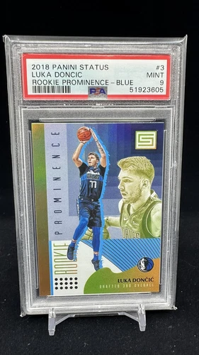 Luka Doncic 2018-19 Panini Status #3 Rookie Prominence Blue RC PSA 9