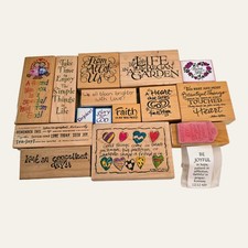 Huge Lot 58 Vintage Wood Mounted Rubber Stamps PSX Hero Arts Stampendous Craft