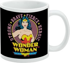 Wonder Woman Circle Portrait Licensed Ceramic Coffee Mug Gift 11 OZ