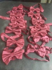 Polyester Tie Lot Of 11 Pre Tied Formal Bow Ties. Burgandy
