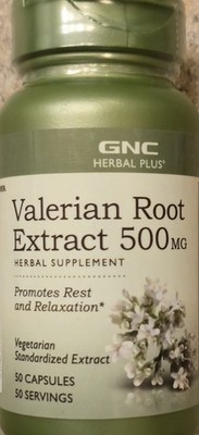 GNC Herbal Plus VALERIAN ROOT EXTRACT 500 mg 50 Capsules (50 Serv) BEST BY 9/26