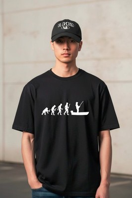 Evolution Of Man Kajak Angeln T-Shirt, lustig Angler Neuheit Grafik Geschenk Tee