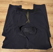 Figs Technical Collection Unisex Scrubs Set Dark Blue Size Medium Top Large Pant