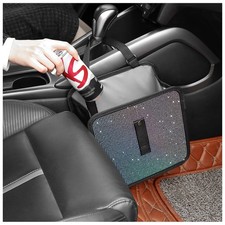 Foldable Trash Can with Rhinestone, Bling Car Bin Organizer Decoration, Uni...