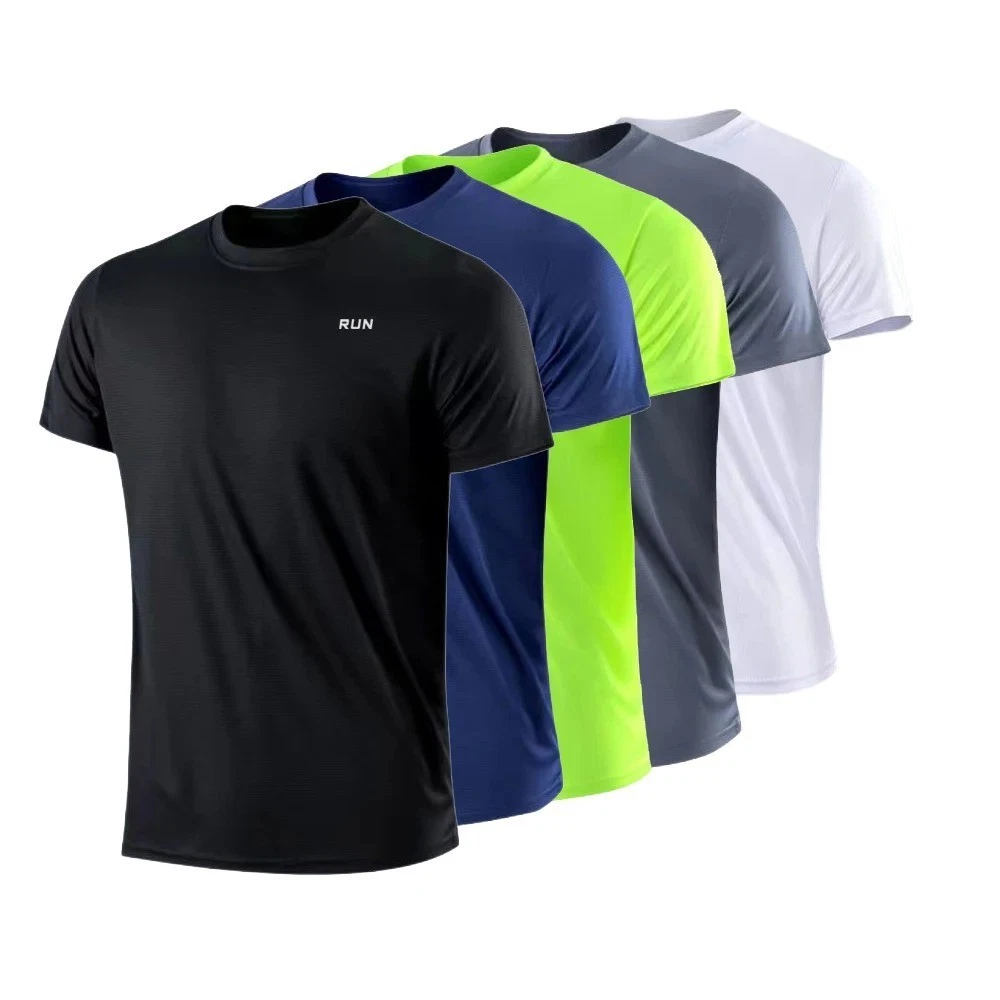 Mens Quick Dry Gym T Shirt Running Workout Short Sleeve Moisture Wicking Top