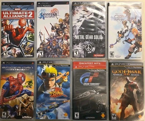 Lot Of 8 PSP Games Playstation Portable Fantasy Marvel Metal God Of War Used