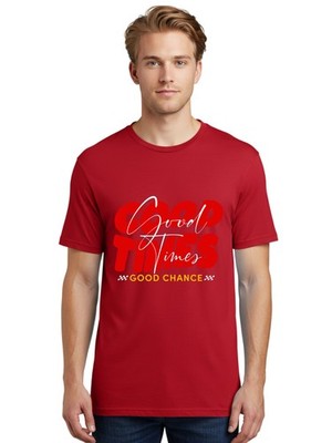 Good-Times-Good-Chance Mens Graphic Tee,100% Cotton,Casual Summer Wear
