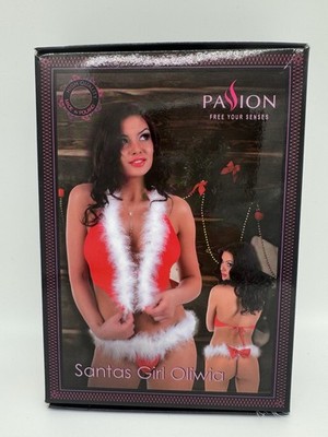 Passion Santas Girl Oliwia Dessous Set S/M Weihnachten Erotik Rot Body String