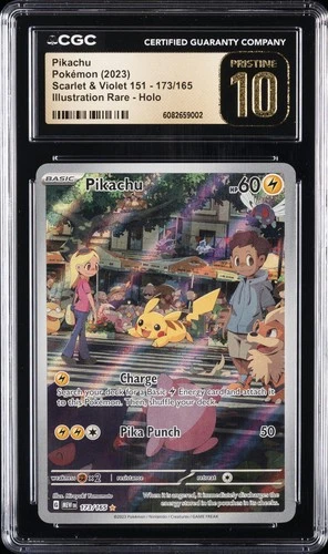 2023 POKEMON 151 SCARLET & VIOLET ILLUSTRATION RARE HOLO #173 PIKACHU CGC 10