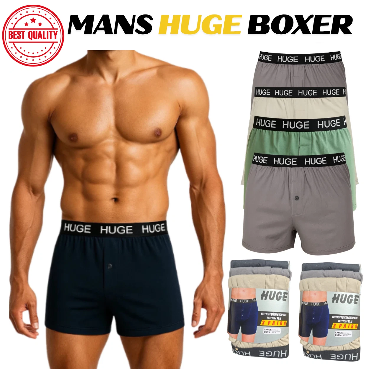 Premium Cotton Boxer Shorts