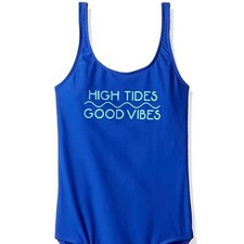 NWT Hobie Girl Blue One Piece Swimsuit High T...