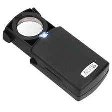 30x21mm Eye Jewellers Loupe Lens Jewellery Hallmark Magnifier LED Light Gold