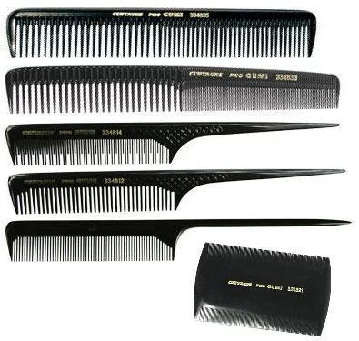 CENTAURE Peigne professionnel (coiffure coupe,à queue,antiparasite) en ébonite caoutchouc