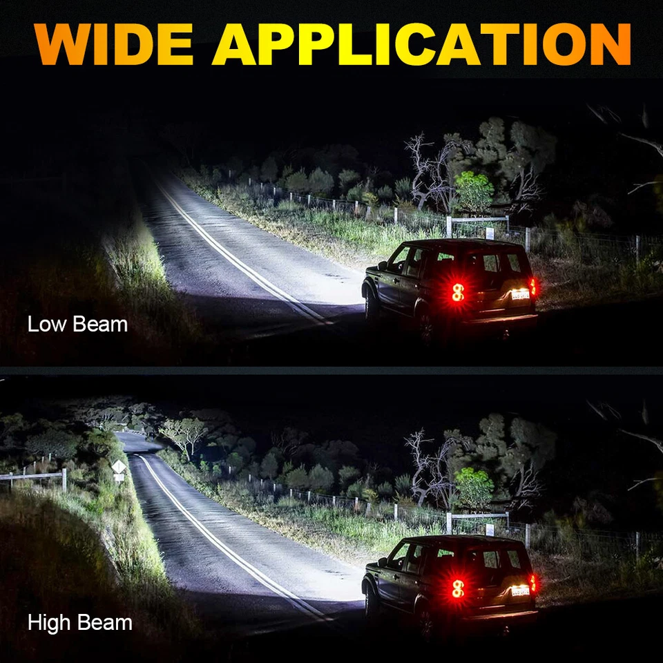 Faros LED 4x6"" alto/bajo sellados blanco/ámbar DRL para Peterbilt 379 378 357 4 un. Foto 4 de 4