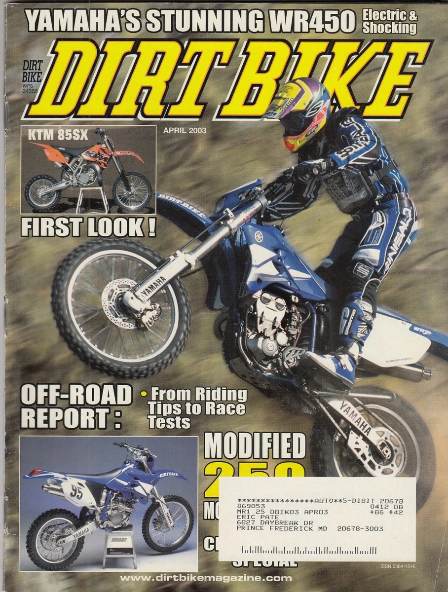 2003 yamaha sale dirt bike