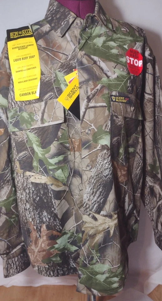 SCENT BLOCKER PLUS Camouflage Shirt Jacket Mens Sz"M"Realtree Hardwood green NWT - Image 2 of 4