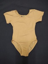 Jacques Moret Girl 's Leotard Short Sleeve 4 5 Light Pink Ballet Dance Wear EUC