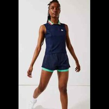 Pantalones Cortos Lacoste Mujer DEPORTIVOS Nailon Claro Azul Verde Tenis Pickleball GF0767