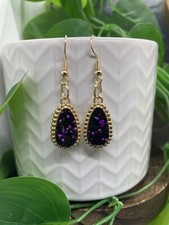 2 Gold-tone Glitter Retro Boho Dangle Earring Set New Free Ship B4933
