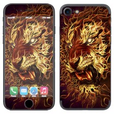 Skin Decal Vinyl Wrap for Apple iPhone 7 / Tiger on Fire