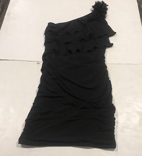 B Too Dress Size M Black Ruffles One Strap Short 4456