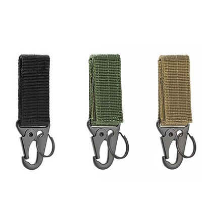 Nylon Belt Keyring Keychain Tactic Hook Belt Key Hook Keychain Carabiner Clips