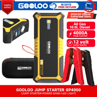 GOOLOO Auto KFZ Starthilfe Jump Starter 4000A Ladegerät 12V Booster Powerbank 