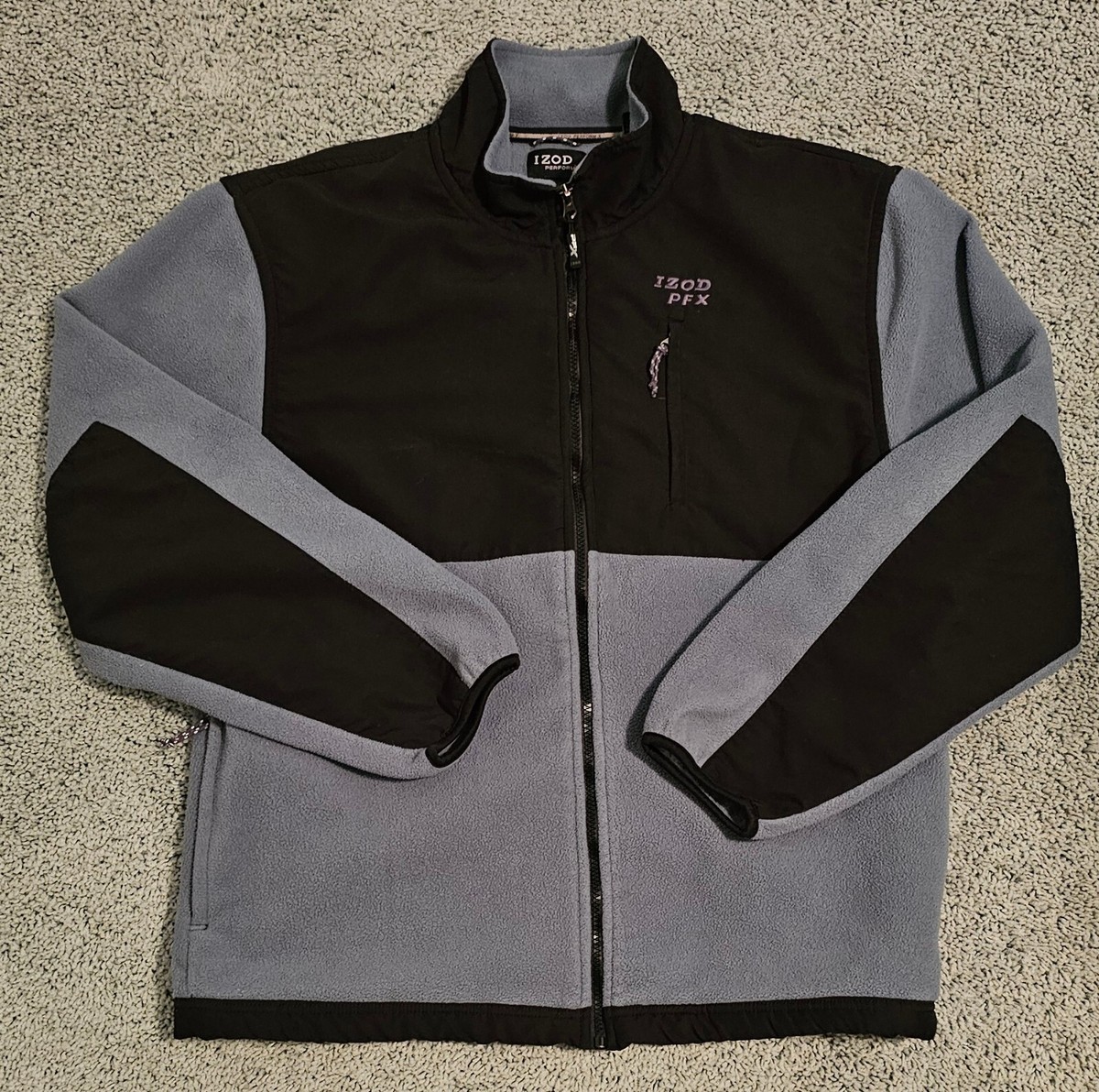 Full Zip Izod Performx Jacket Izod Men's XL PerformX Jacket Full Zip Fleece  Coat Golf Camp