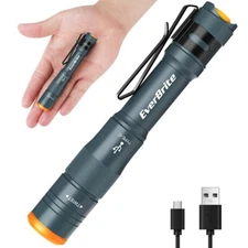 EverBrite Rechargeable Pen Light Flashlight Handheld Zoomable w/4 Lighting Modes