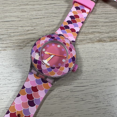 NEU✅ Swatch Uhr Scuba Pedrinha Rosa SUUK111 Pink Lila und Rot Damenuhr - Bild 2 von 12