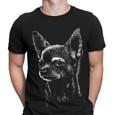  T-Shirts Chihuahua Hundegesicht Geschenk lustig Retro Herren T-Shirts Top #D6