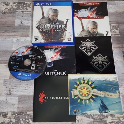 Witcher 3: Wild Hunt CIB w/ Soundtrack + Manual (PlayStation 4, 2015) Tested