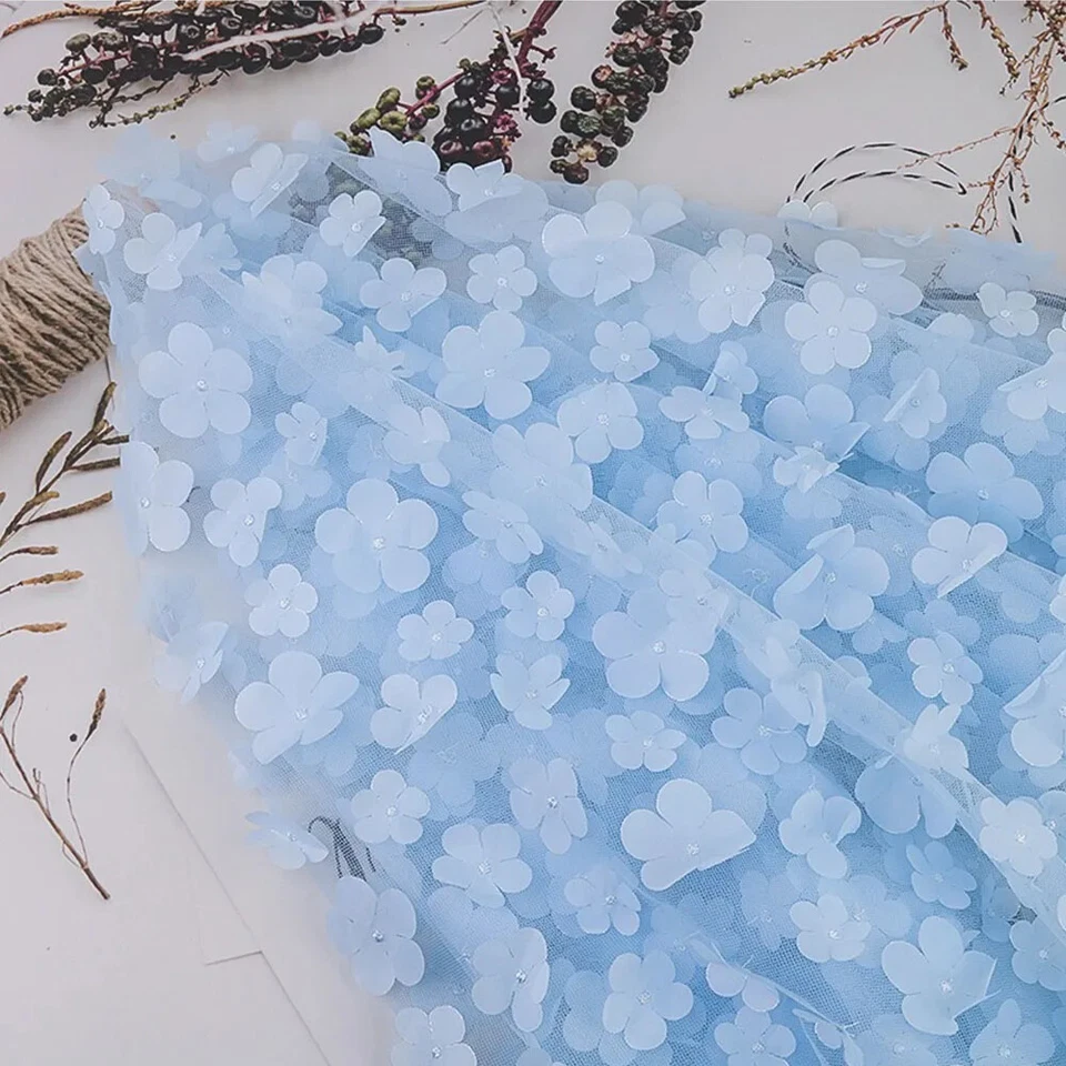 3D Blume Stickerei Mode Spitze Stoff DIY Nähen Mädchen Tüll Röcke durch den Hof - Bild 4 von 4