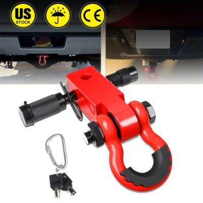 #ad 2quot; Tow Shackle Trailer Hitch Receiver Heavy Duty 3 4quot; D Ring Recovery Truck SUV $35.99