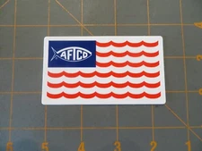 AFTCO American Flag "Go USA" Fishing Sticker - 3 1/2 x 2 inch