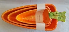 Gardeners Eden Easter Spring Carrot Shape Melamine Serving Bowls Set 3 Nesting