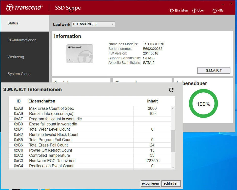 Transcend SSD370 (TS1TSSD370) 1TB 2,5" SSD SATA3 6Gb/s 2D-NAND MLC durable - Bild 4 von 4