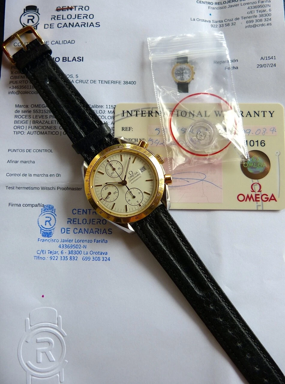 Omega — OMEGA Speedmaster automatic 375.0043 / 175.0043 solid gold bezel, box & papers