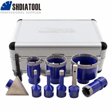 10pcs Diamond Drilling Core Bits Beveling Porcelain Tile Marble Grinder Hole Saw
