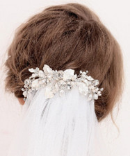Bridal crystal and pearl hair comb