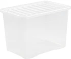Clear Plastic Storage Boxes with Lids Stackable UK Made Box Home Office Kitchen