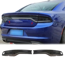 Rear Taillight Lamp Strip Decor Cover Trim For Dodge Charger 2015+ Smoked Black
