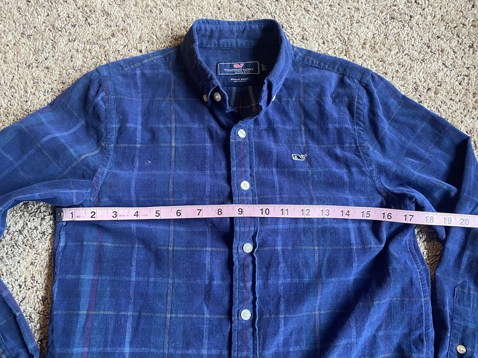 Boys Vineyard Vines Button Down Flannel Shirt Medium Whale Shirt - Image 4 of 4