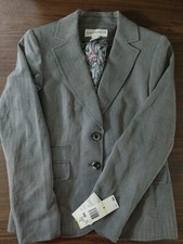 Jones New York Gray Blazer Women's Sz 4 Herringbone Suit Jacket Coat