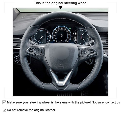 Black Artificial Leather Car Steering Wheel Cover For Opel Astra K Corsa F Combo - Picture 5 of 23
