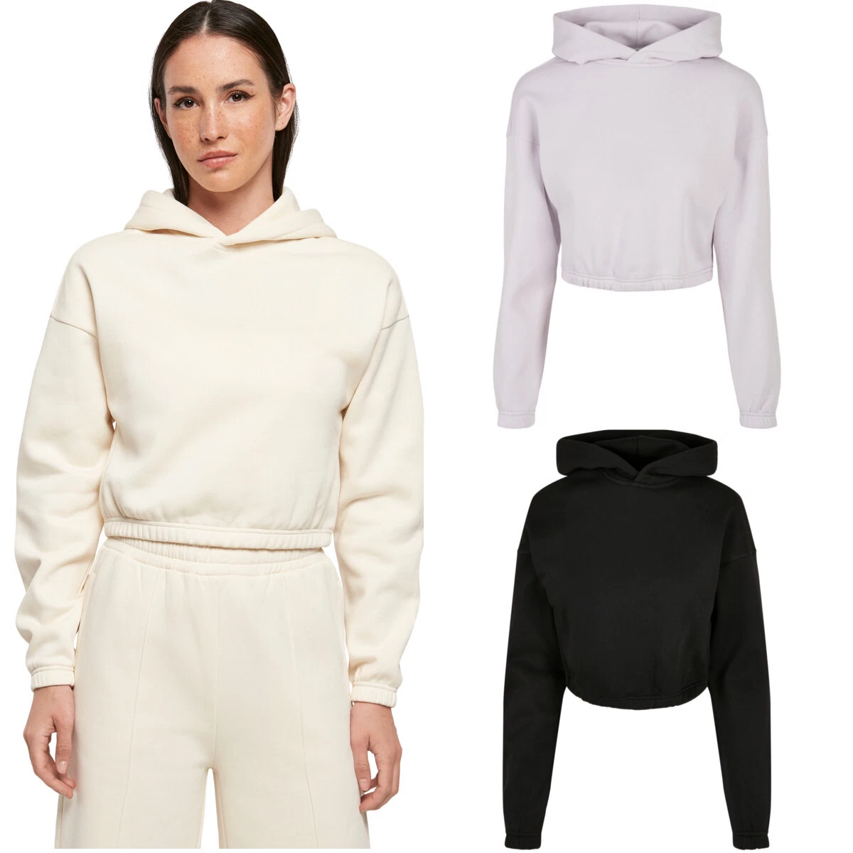 Urban Classics Ladies Short Oversized Sweat Hoody Pullover Sweater Oversize Fit