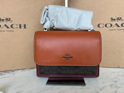 COACH Klare Crossbody In Signature Canvas CB899 Black Antique Nickel/Sunset Mult