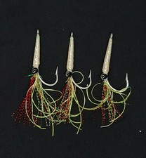 3 Fishing Squimp Teasers 5/0 Hook Flies Fluke Sea Bass Bait Rig Lure Squid Hi Lo