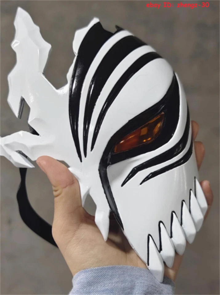 Anime Bleach Kurosaki Ichigo Half Face Mask Cosplay FRP Helmet Halloween Props - Image 3 of 4
